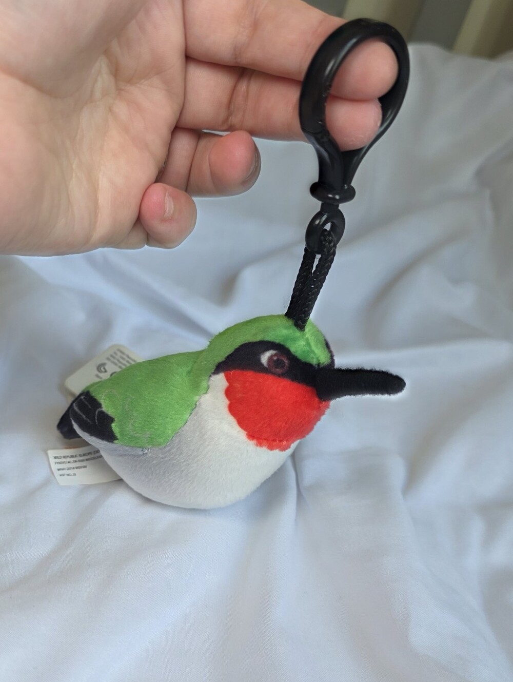 Wild Republic Plush Hummingbird Clip-On Toy Keychain NWT